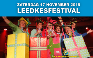 Leedkesfestival op zaterdag 17 november 2018