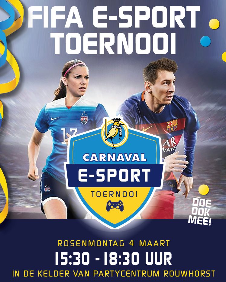 Uitnodiging voor FIFA E-Sport toernooi op Rosenmontag bij OCV De Kadolstermennekes