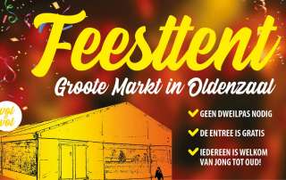 Feesttent Groote Markt Oldenzaal voor Jong en Oud Carnaval in de Boeskoolstad
