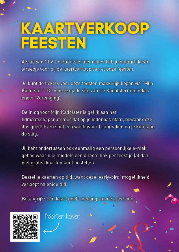 Carnavals Almanak 2023 - Infortmatie Kaartverkoop