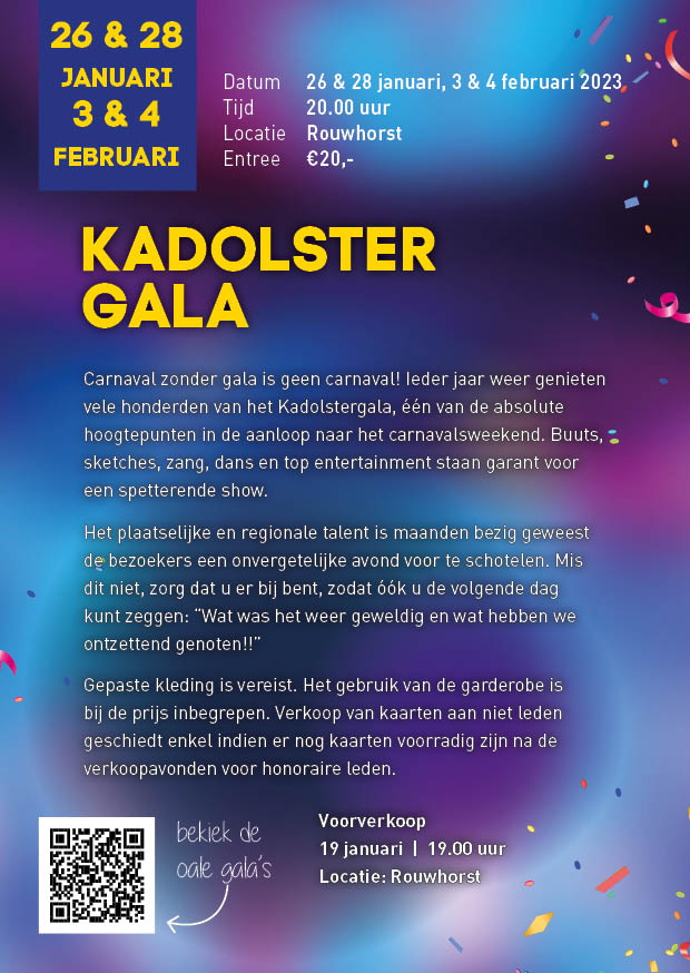 Carnavals Almanak 2023 - Infortmatie Kadolster Gala's